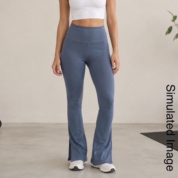 Athleta Pants - Athleta Elation Split Slim Flare Pants Womens XS Blue Gray Yoga Leggings
